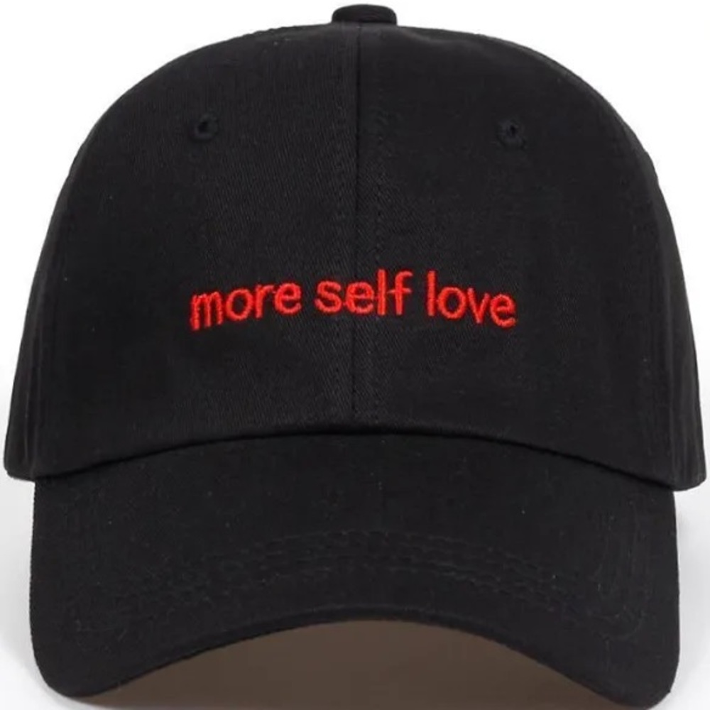 "MORE SELF LOVE" EMBROIDERED BASEBALL CAP